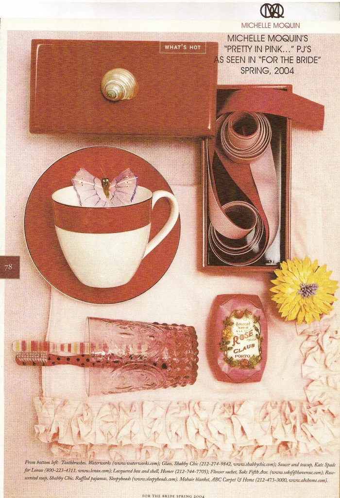 Page from the 'For the Bride' magazine about Michelle's 'For the Bride' collection.
